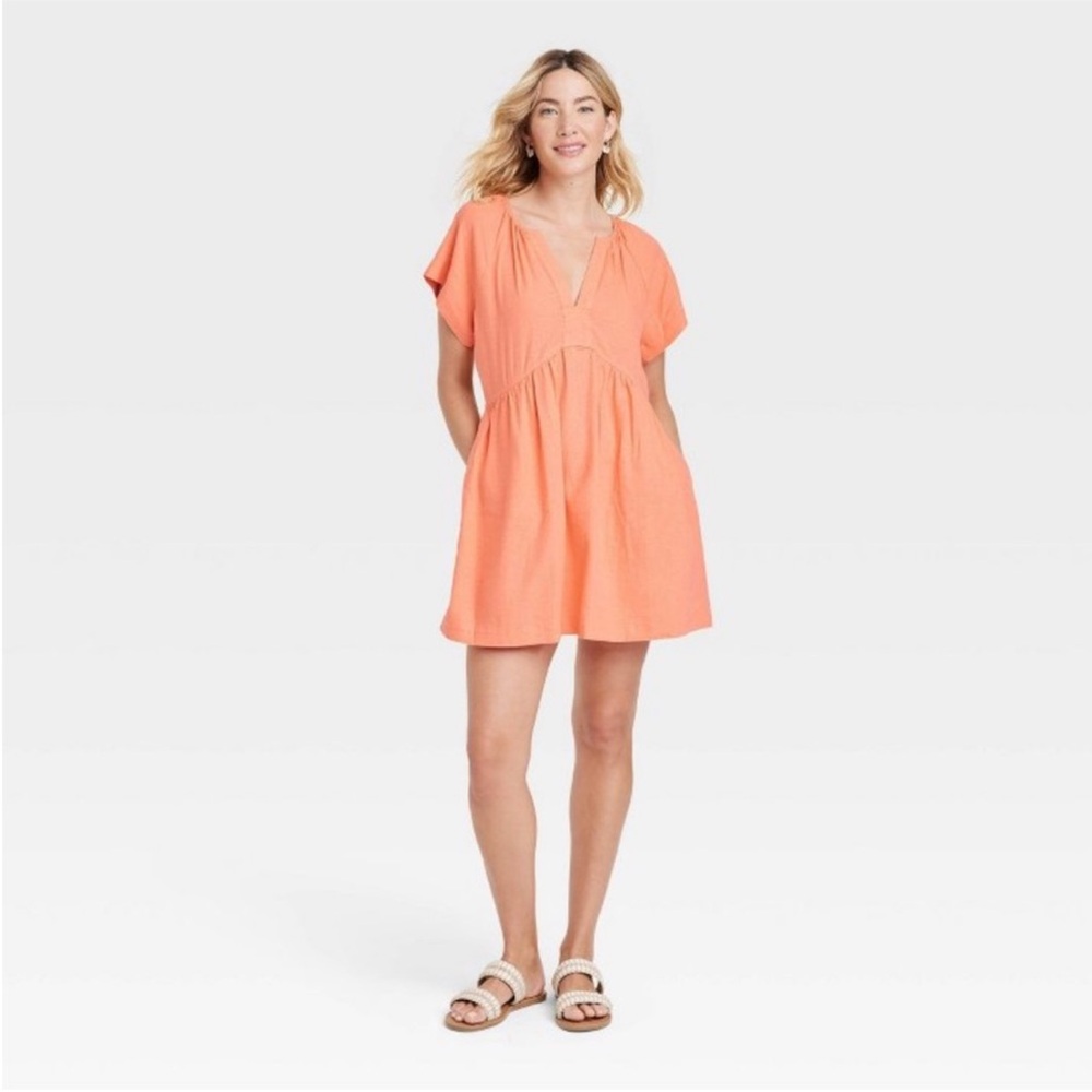 UNIVERSAL THREAD Coral Tiered Mini Dress